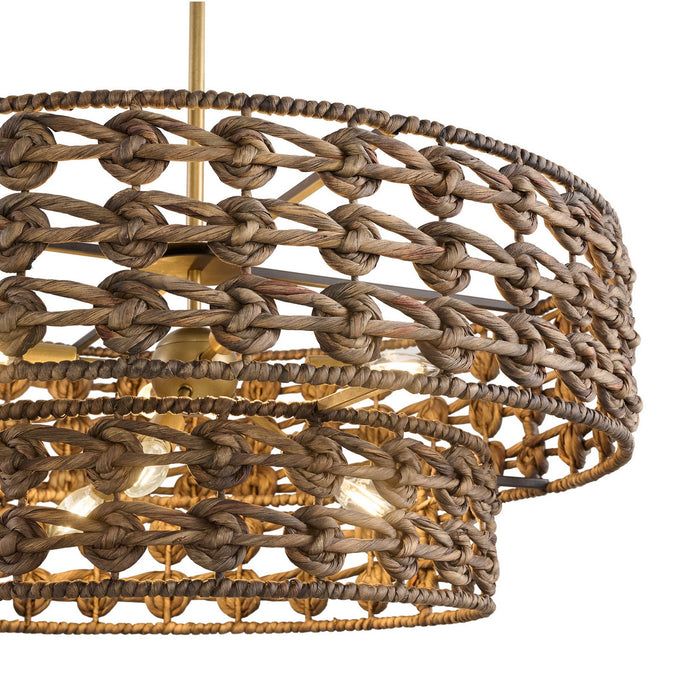Savoy House 7-9284-7-220 Seven Light Pendant, Riviera Brass