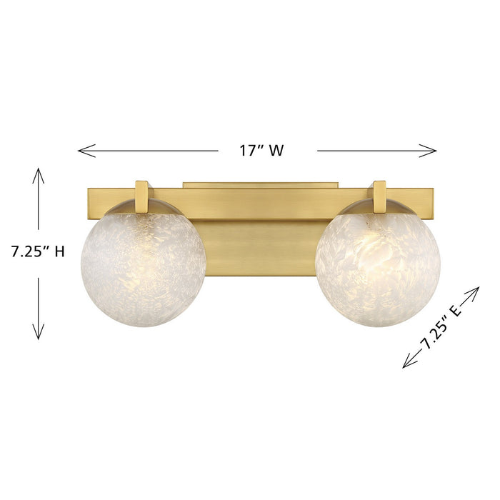 Savoy House 8-1017-2-322 Two Light Bathroom Vanity, Warm Brass
