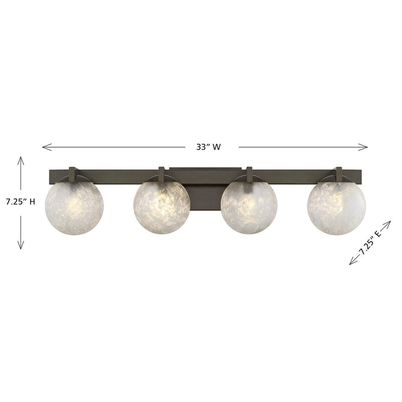 Savoy House 8-1017-4-15 Four Light Bathroom Vanity, Mediterranean Bronze