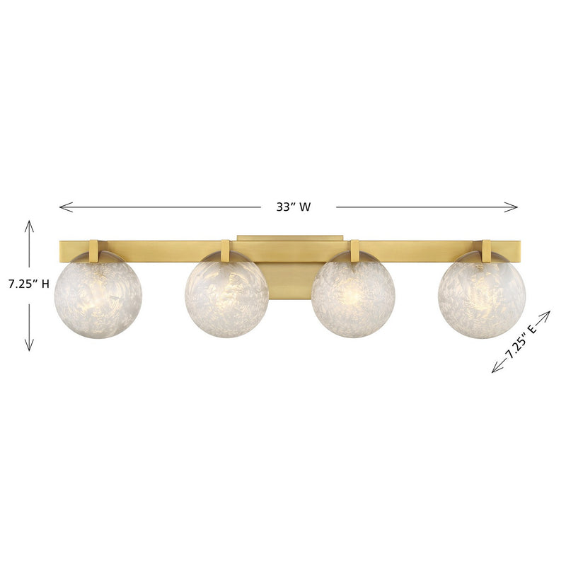 Savoy House 8-1017-4-322 Four Light Bathroom Vanity, Warm Brass