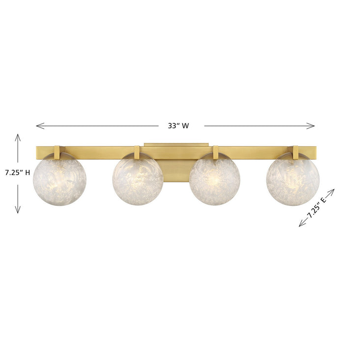 Savoy House 8-1017-4-322 Four Light Bathroom Vanity, Warm Brass