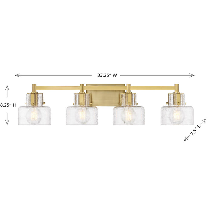 Savoy House 8-1030-4-322 Four Light Bathroom Vanity, Warm Brass