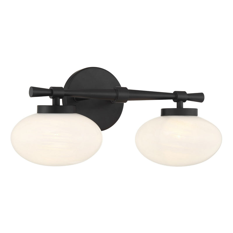 Savoy House 8-1050-2-BK Two Light Bathroom Vanity, Matte Black