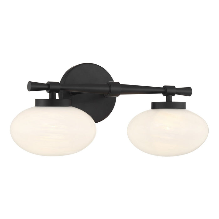 Savoy House 8-1050-2-BK Two Light Bathroom Vanity, Matte Black