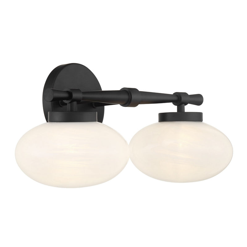 Savoy House 8-1050-2-BK Two Light Bathroom Vanity, Matte Black