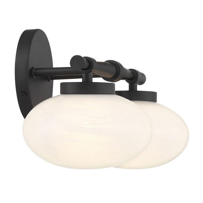 Savoy House 8-1050-2-BK Two Light Bathroom Vanity, Matte Black
