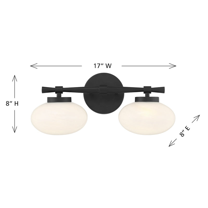 Savoy House 8-1050-2-BK Two Light Bathroom Vanity, Matte Black