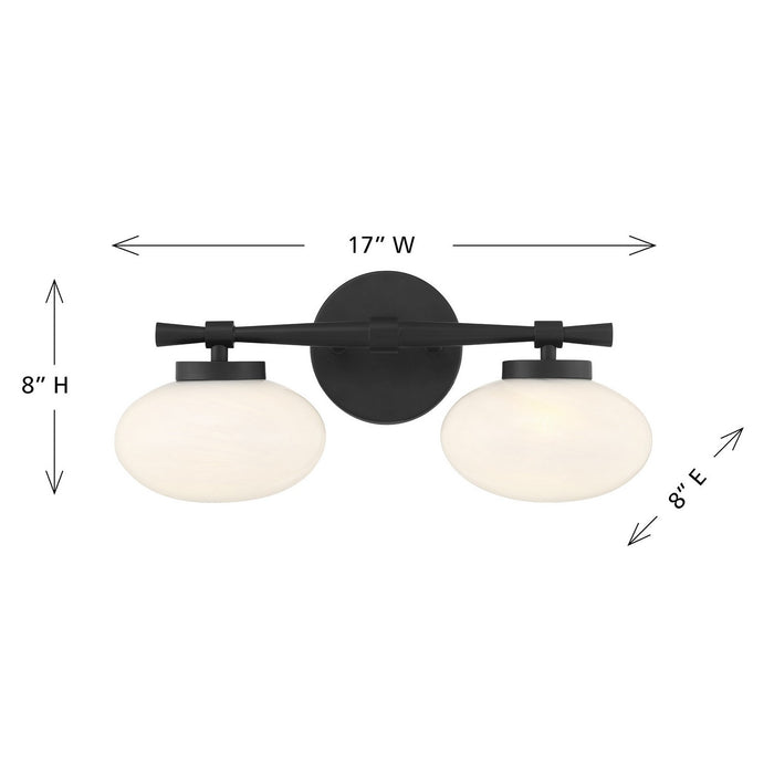 Savoy House 8-1050-2-BK Two Light Bathroom Vanity, Matte Black