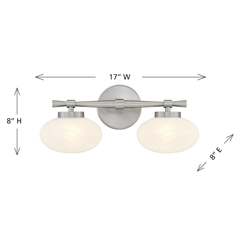 Savoy House 8-1050-2-SN Two Light Bathroom Vanity, Satin Nickel
