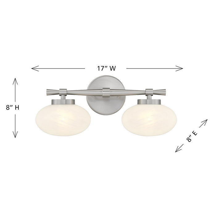 Savoy House 8-1050-2-SN Two Light Bathroom Vanity, Satin Nickel