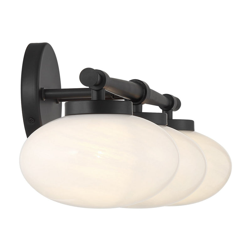 Savoy House 8-1050-3-BK Three Light Bathroom Vanity, Matte Black