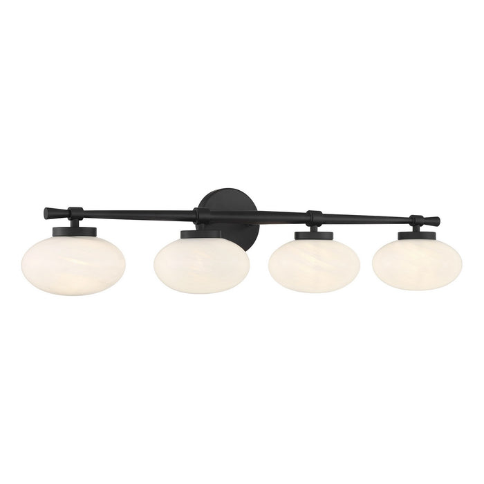 Savoy House 8-1050-4-BK Four Light Bathroom Vanity, Matte Black