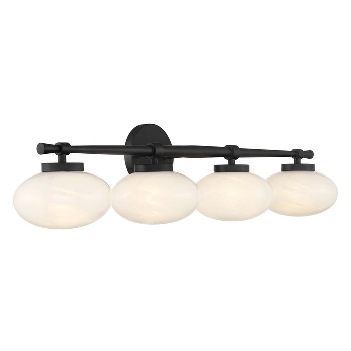Savoy House 8-1050-4-BK Four Light Bathroom Vanity, Matte Black