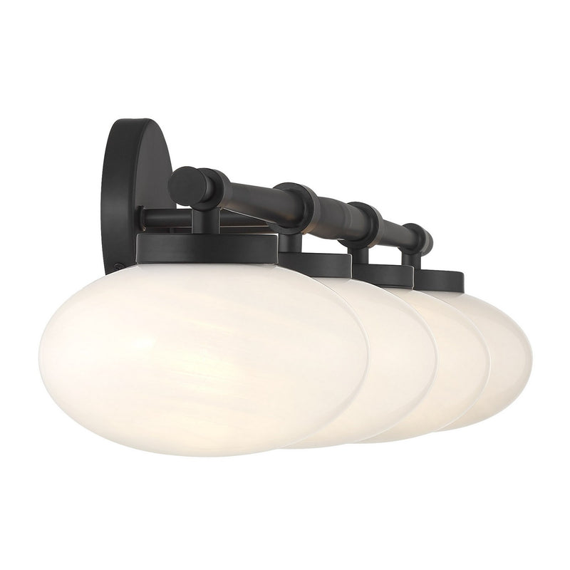 Savoy House 8-1050-4-BK Four Light Bathroom Vanity, Matte Black