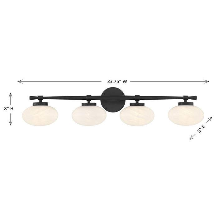 Savoy House 8-1050-4-BK Four Light Bathroom Vanity, Matte Black