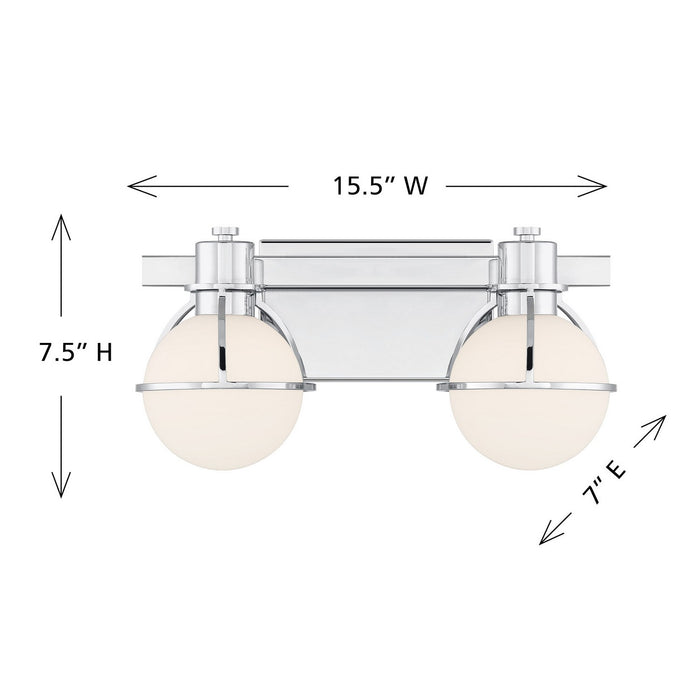 Savoy House 8-1060-2-11 Two Light Bathroom Vanity, Chrome