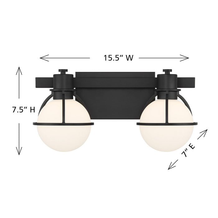 Savoy House 8-1060-2-BK Two Light Bathroom Vanity, Matte Black