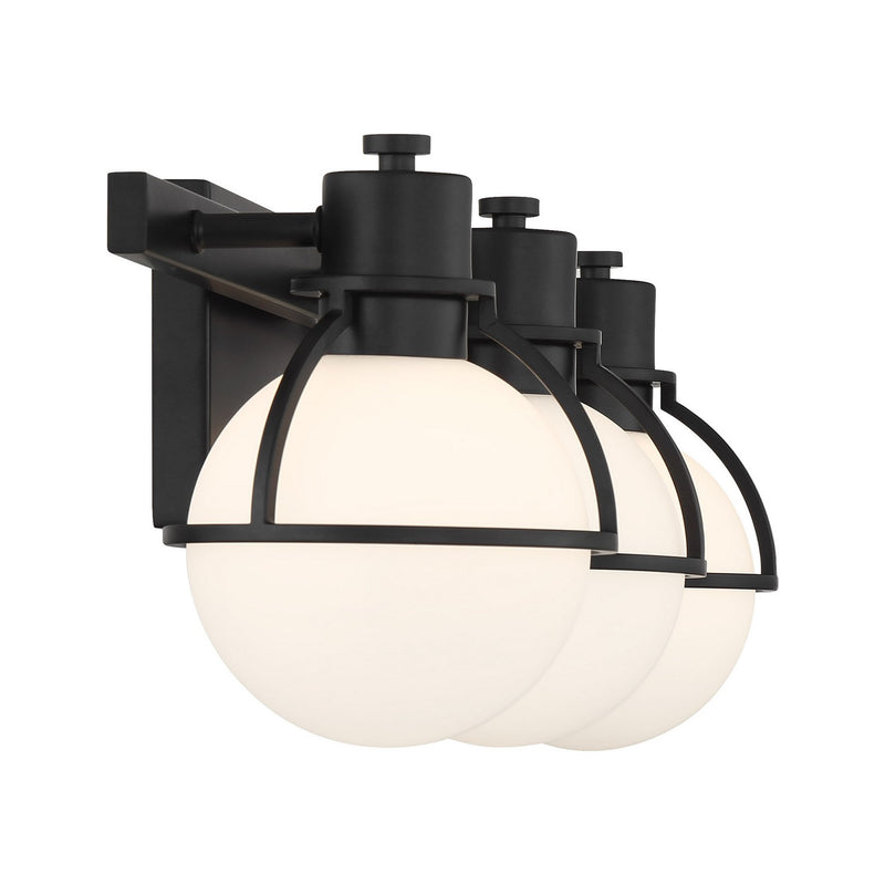Savoy House 8-1060-3-BK Three Light Bathroom Vanity, Matte Black