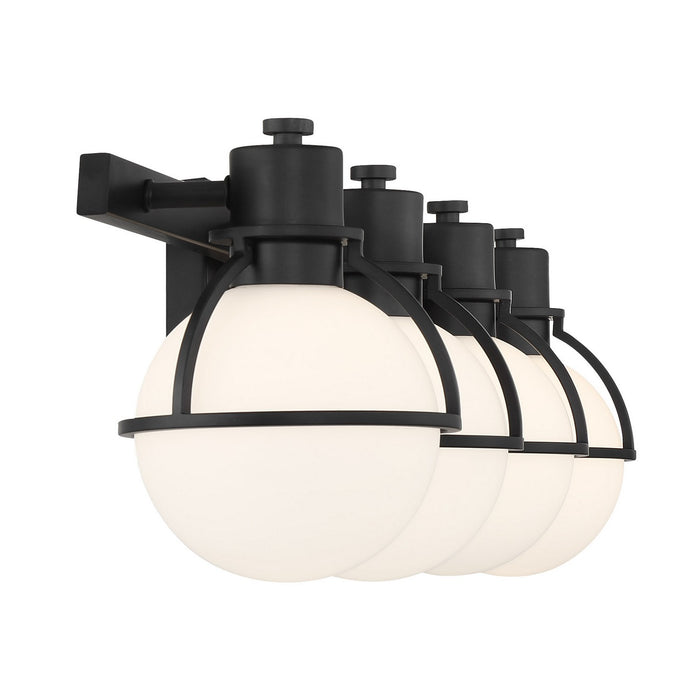 Savoy House 8-1060-4-BK Four Light Bathroom Vanity, Matte Black