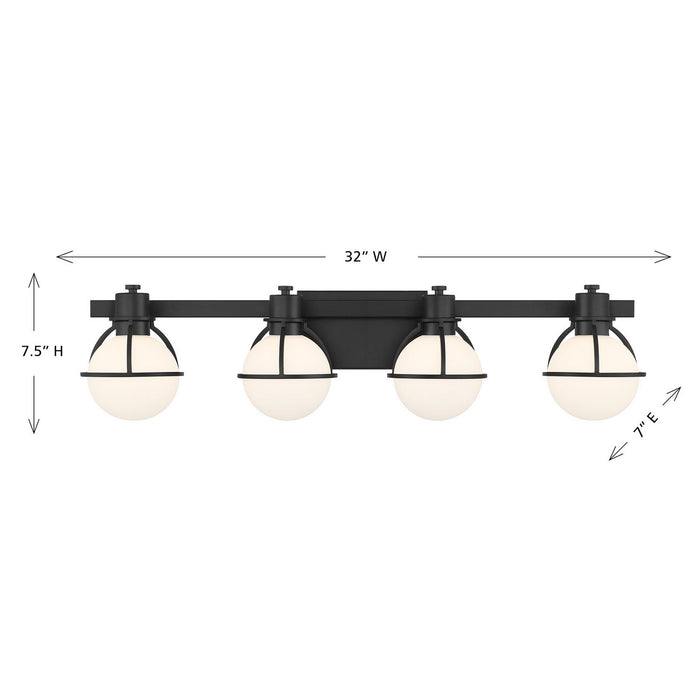 Savoy House 8-1060-4-BK Four Light Bathroom Vanity, Matte Black