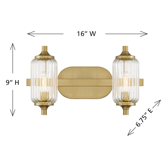 Savoy House 8-3024-2-322 Two Light Bathroom Vanity, Warm Brass