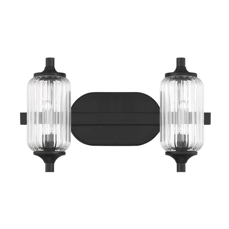 Savoy House 8-3024-2-BK Two Light Bathroom Vanity, Matte Black