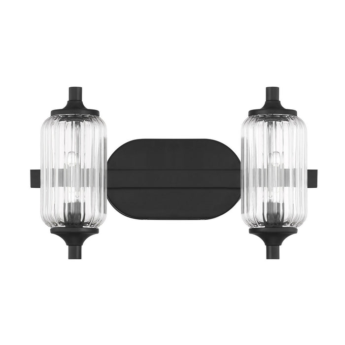 Savoy House 8-3024-2-BK Two Light Bathroom Vanity, Matte Black