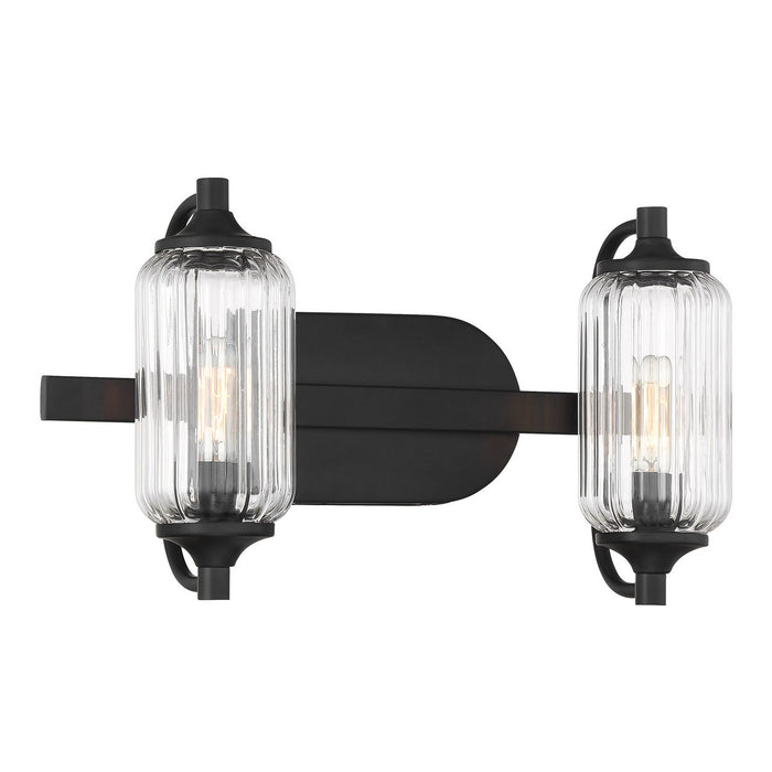 Savoy House 8-3024-2-BK Two Light Bathroom Vanity, Matte Black