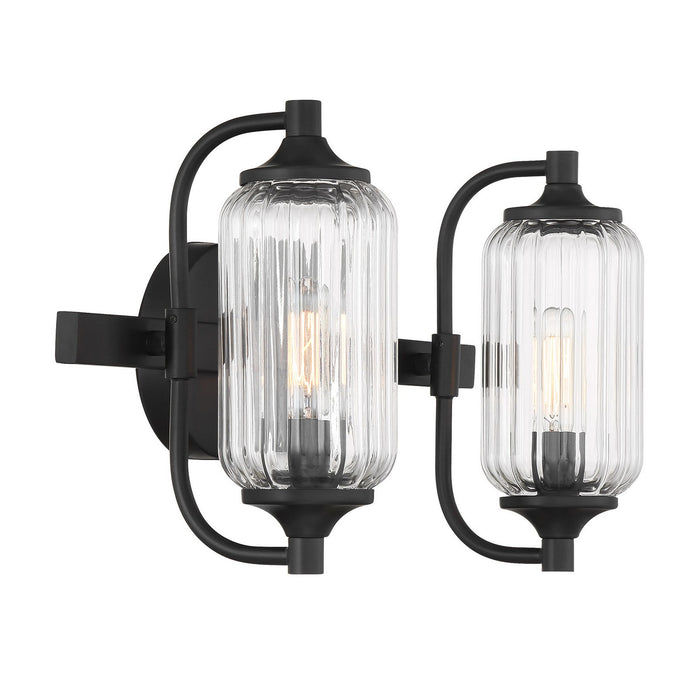 Savoy House 8-3024-2-BK Two Light Bathroom Vanity, Matte Black