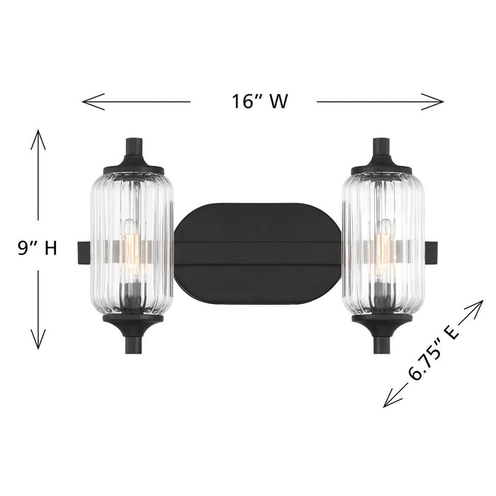 Savoy House 8-3024-2-BK Two Light Bathroom Vanity, Matte Black