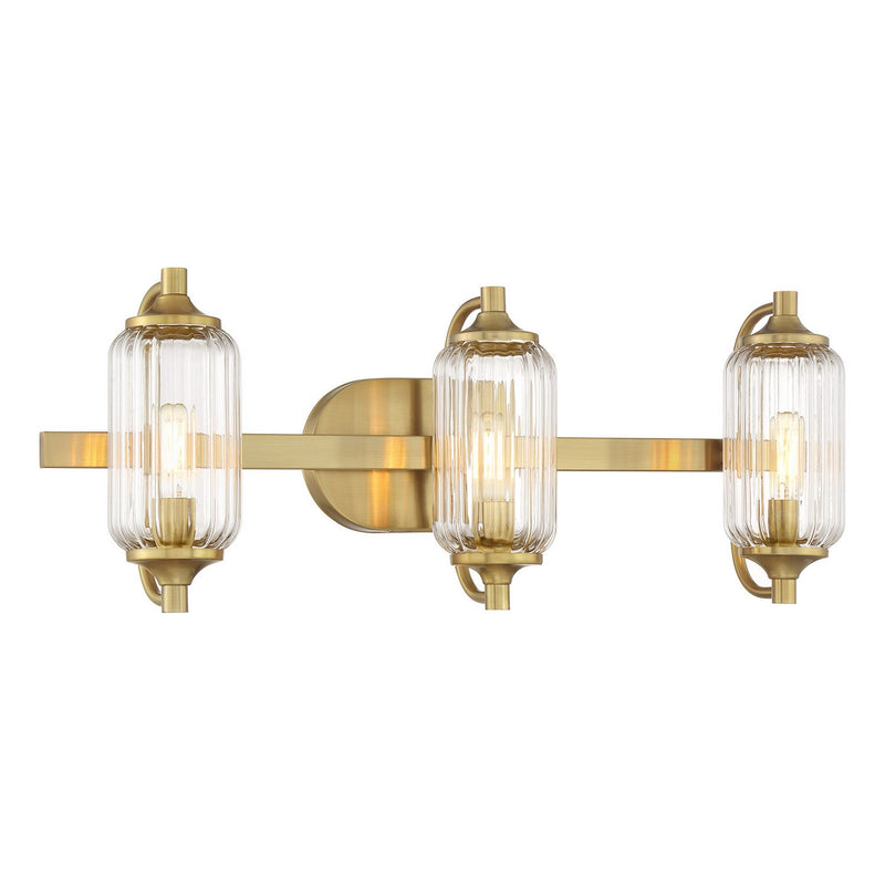 Savoy House 8-3024-3-322 Three Light Bathroom Vanity, Warm Brass