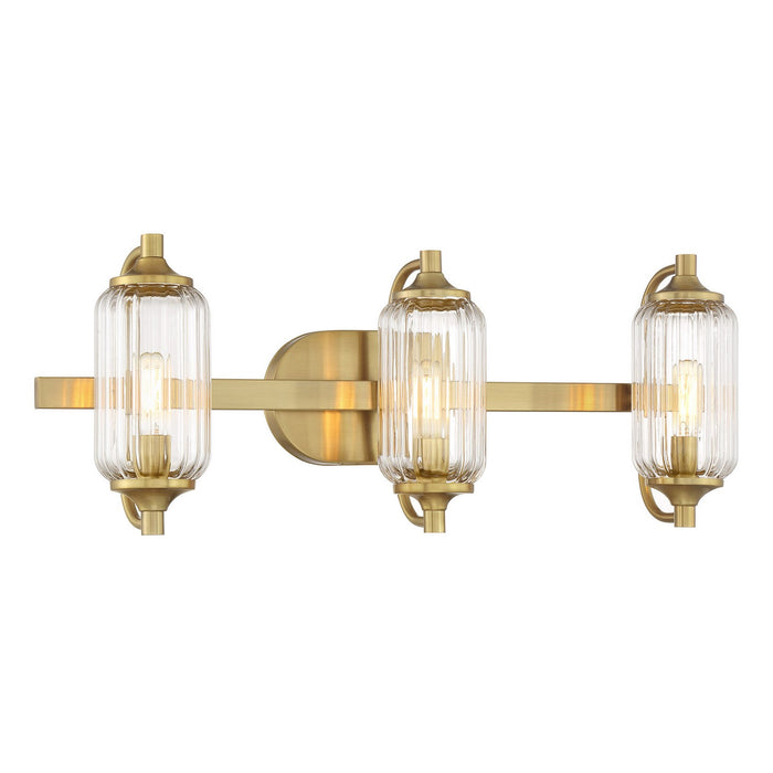 Savoy House 8-3024-3-322 Three Light Bathroom Vanity, Warm Brass