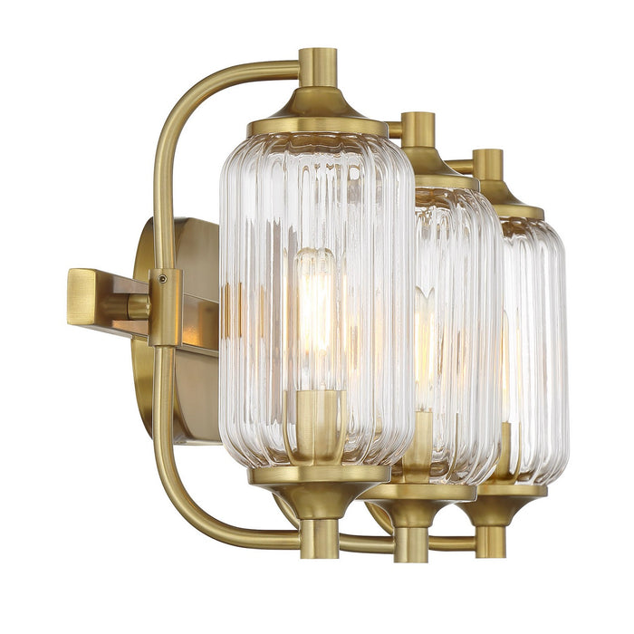 Savoy House 8-3024-3-322 Three Light Bathroom Vanity, Warm Brass