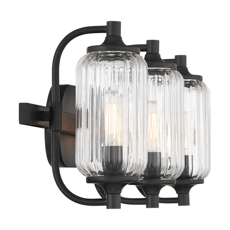 Savoy House 8-3024-3-BK Three Light Bathroom Vanity, Matte Black