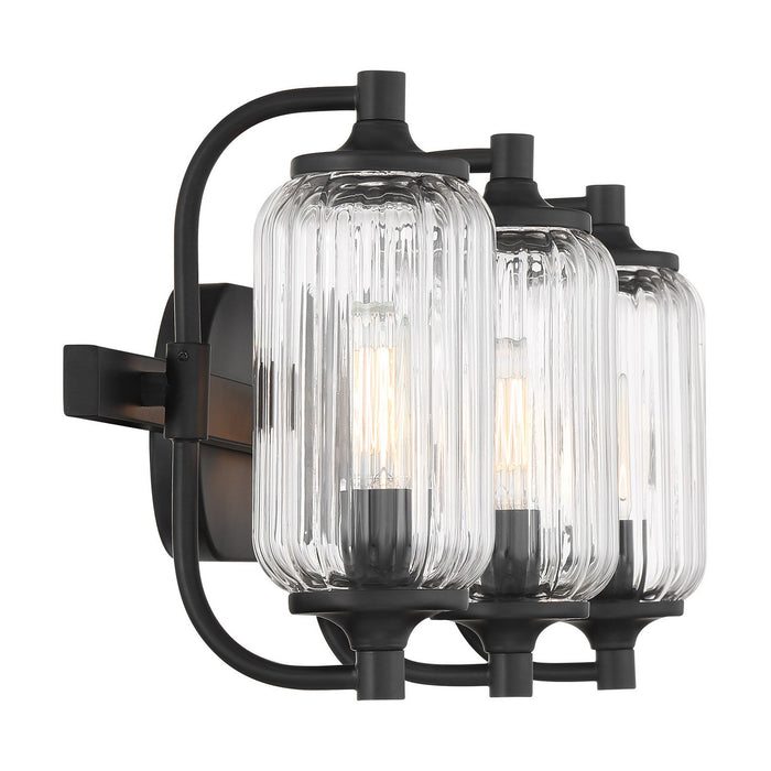 Savoy House 8-3024-3-BK Three Light Bathroom Vanity, Matte Black