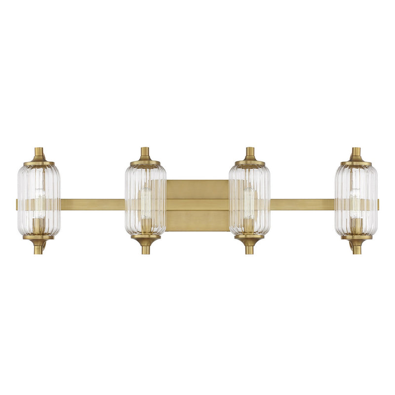 Savoy House 8-3024-4-322 Four Light Bathroom Vanity, Warm Brass
