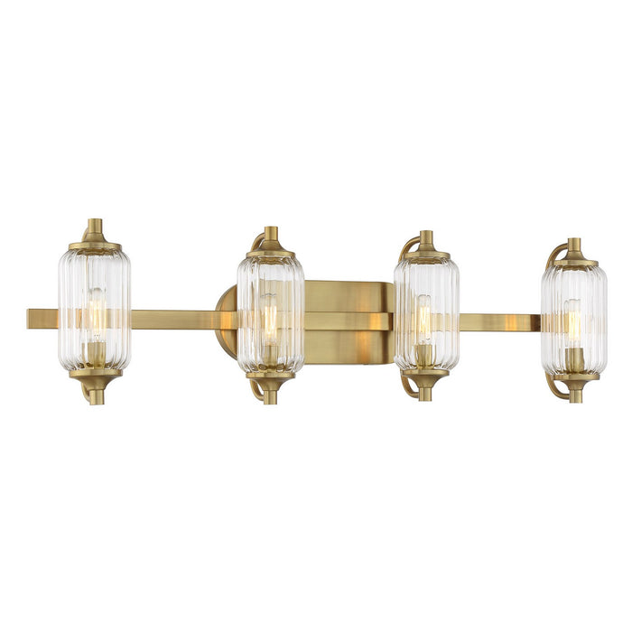 Savoy House 8-3024-4-322 Four Light Bathroom Vanity, Warm Brass