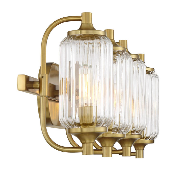 Savoy House 8-3024-4-322 Four Light Bathroom Vanity, Warm Brass