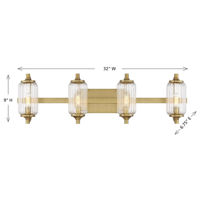 Savoy House 8-3024-4-322 Four Light Bathroom Vanity, Warm Brass