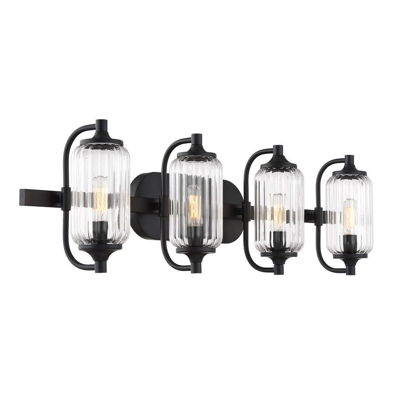 Savoy House 8-3024-4-BK Four Light Bathroom Vanity, Matte Black