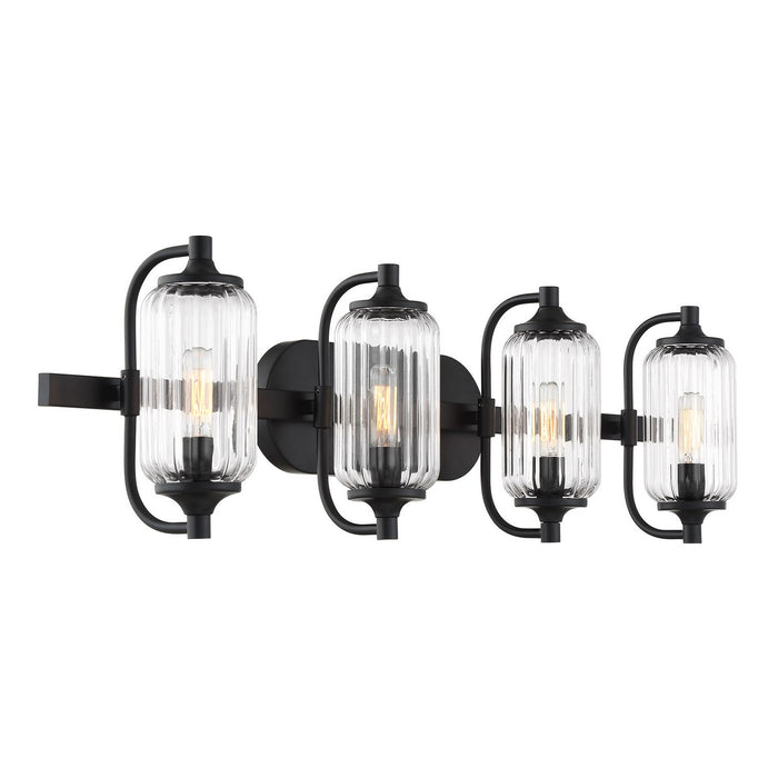 Savoy House 8-3024-4-BK Four Light Bathroom Vanity, Matte Black