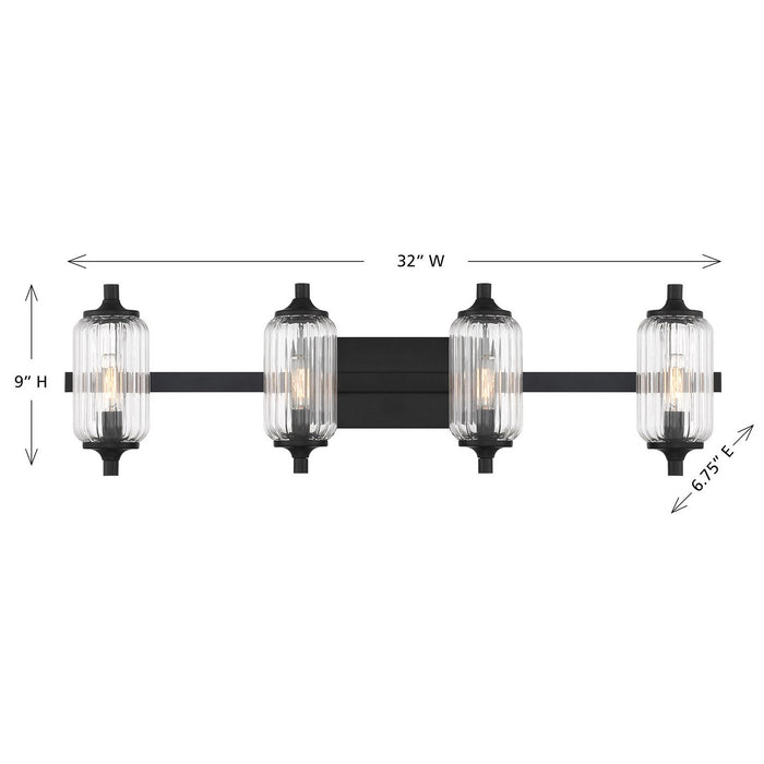Savoy House 8-3024-4-BK Four Light Bathroom Vanity, Matte Black