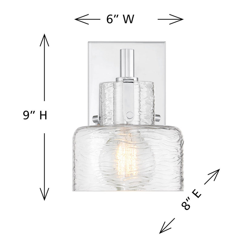 Savoy House 9-1030-1-11 One Light Wall Sconce, Chrome
