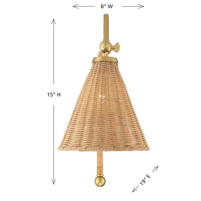 Savoy House 9-1499-1-322 One Light Wall Sconce, Warm Brass