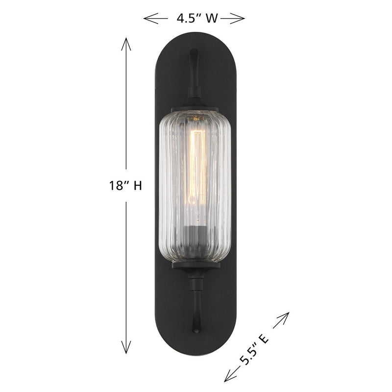 Savoy House 9-3024-1-BK One Light Wall Sconce, Matte Black