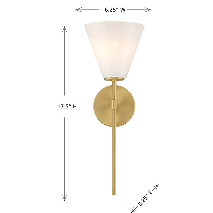 Savoy House 9-4010-1-322 One Light Wall Sconce, Warm Brass