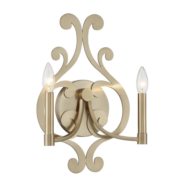 Savoy House 9-6094-2-127 Two Light Wall Sconce, Noble Brass