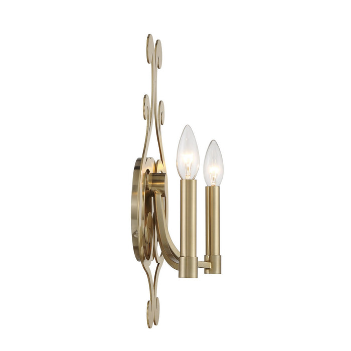 Savoy House 9-6094-2-127 Two Light Wall Sconce, Noble Brass