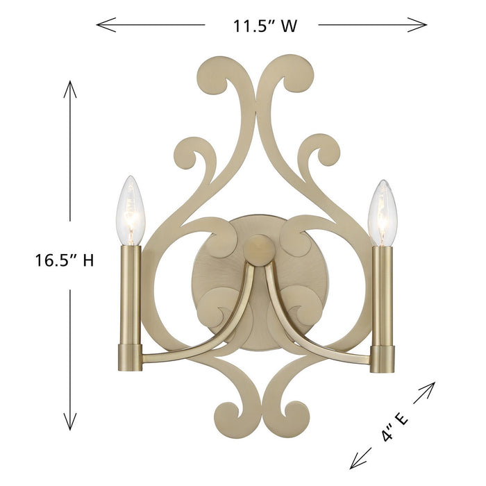 Savoy House 9-6094-2-127 Two Light Wall Sconce, Noble Brass