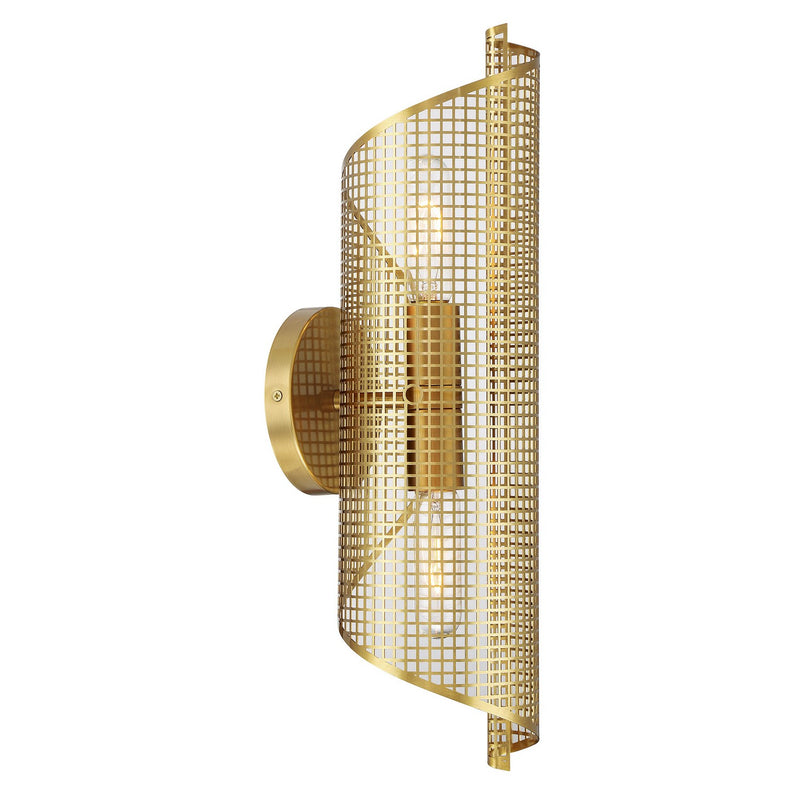 Savoy House 9-8030-2-322 Two Light Wall Sconce, Warm Brass